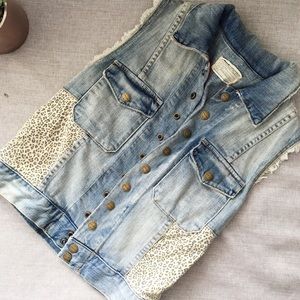 Current/Elliot Patterned Denim Vest