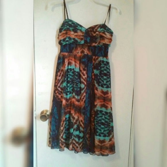 strapless multiple color dress