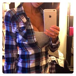 Fox plaid corset button up