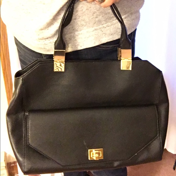 Large clutch black vegan material