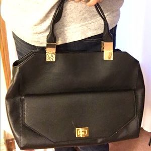 Large clutch black vegan material