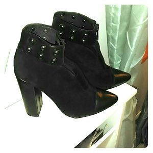 ?? Black suede booties??