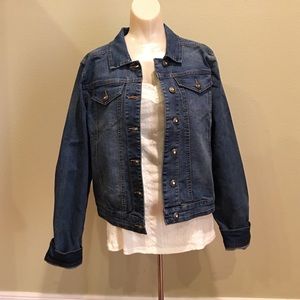 Zig Zag Stripe Boutique denim jacket -Med