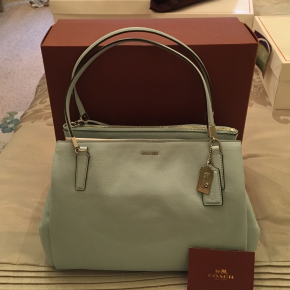 Authentic NWT Madison Ice Blue Coach Handbag