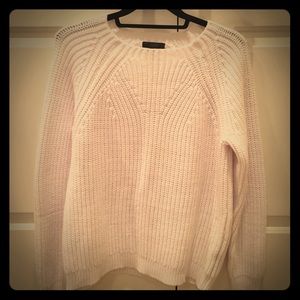 White cotton textures sweater
