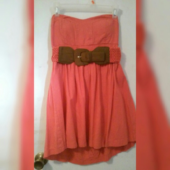strapless dress w/ belt