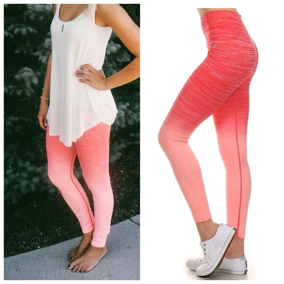 Boutique Pants - Coral Ombré Fade Workout Leggings Small/Medium