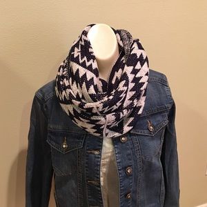 Aztec navy print infinity scarf