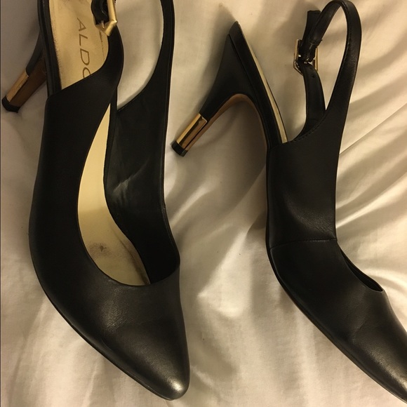 Genuine Leather sling back heels