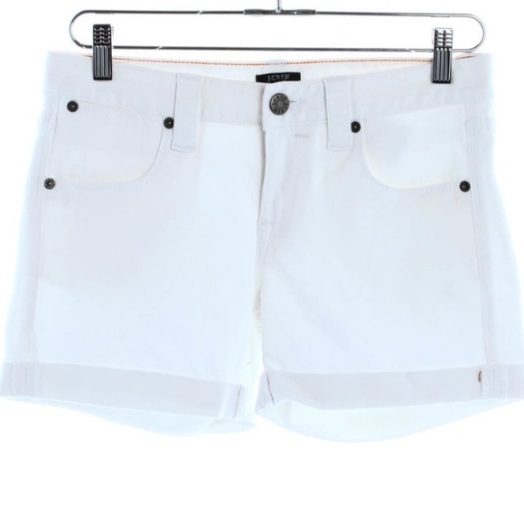 NWT JCrew White Denim Roll up shorts 👙👒 - Picture 1 of 4