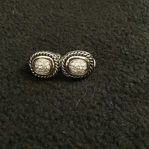 Vintage Cubic Zirconia Clip-On Earrings