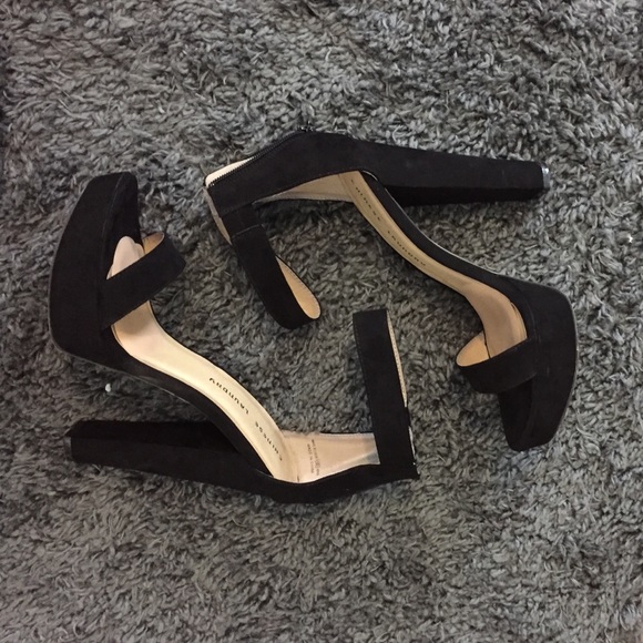 Black high heel sandals