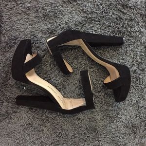 Black high heel sandals