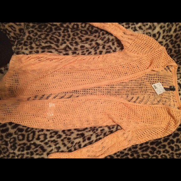 Orange lace cardigan