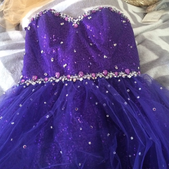 Purple homecoming or prom dress