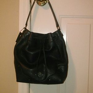 Navy Drawstring Coach Purse