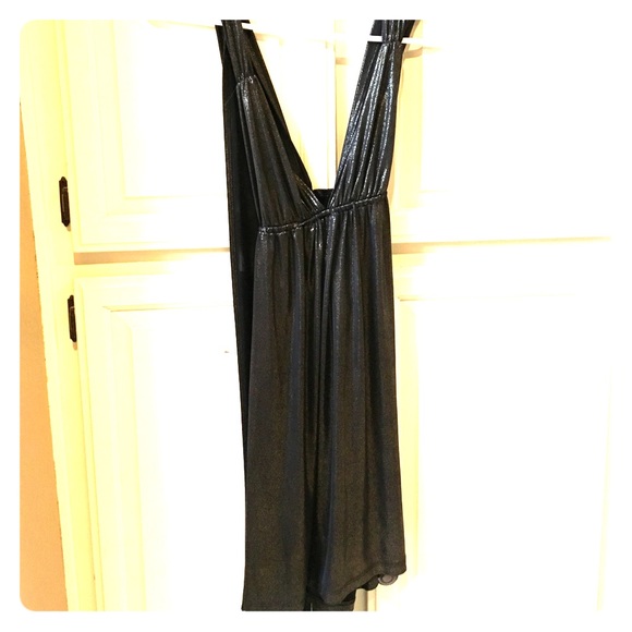 Black shiny dress