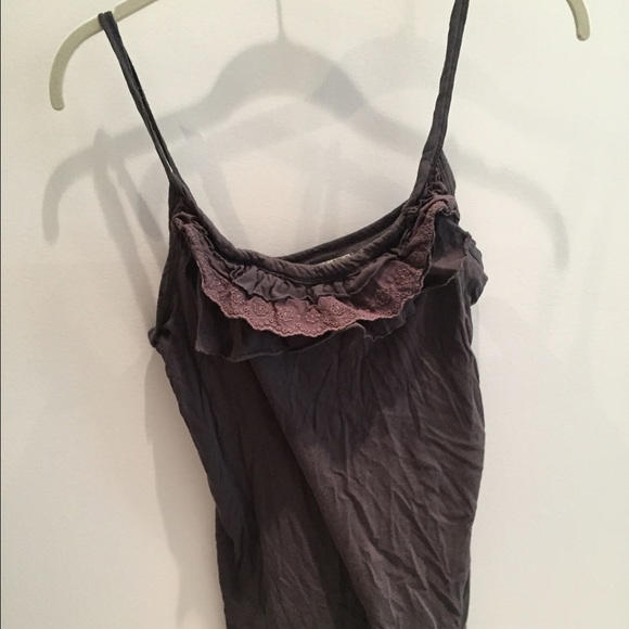 Grey ruffle Tank top