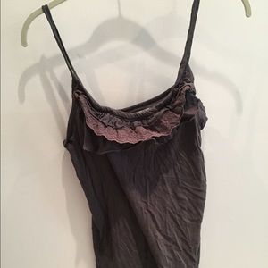 Grey ruffle Tank top