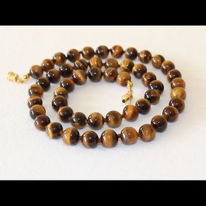 Spiritual Tiger's Eye Bead Necklace Vintage