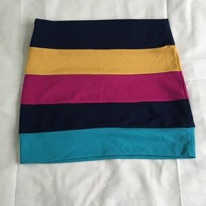 Multi colored striped mini skirt
