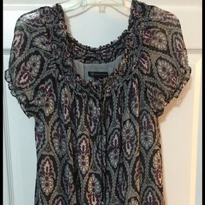 Gray and purple blouse