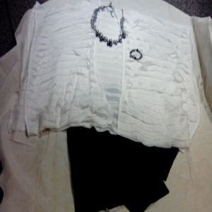 Chico 'S. white Ruffled.Cape 36" Length
