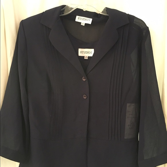 NWT STUDIO I navy two piece dress sz 12/14