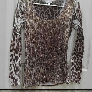 Cache Brown animal print with sequins