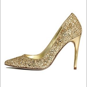 Ivanka trump gold glitter pumps