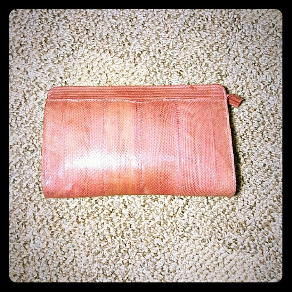 Snake Skin Clutch Rose Color Vintage