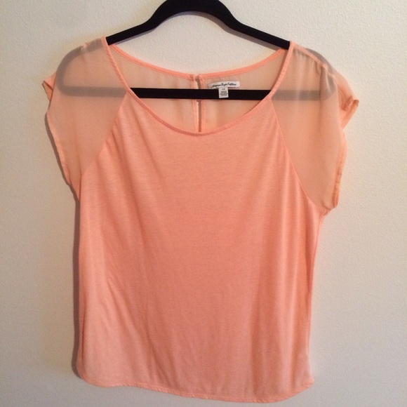 Peach sheer American Eagle top