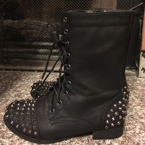 Studded combat boots
