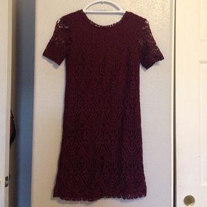 Burgundy lace dress