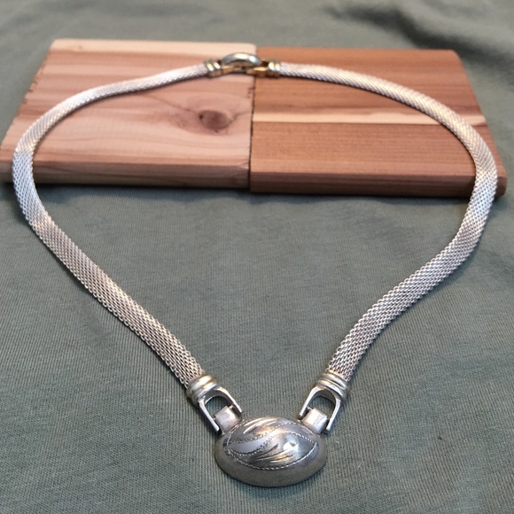 Sterling silver made in Italy mesh chain necklace