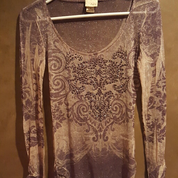 Sheer ombre purple shirt