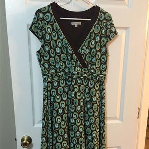 Green and brown dress