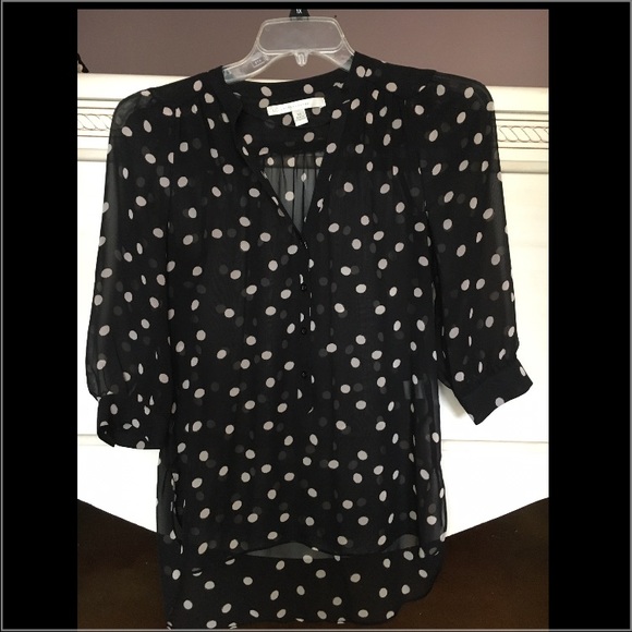 Lauren Conrad Polk a Dot Silky Blouse