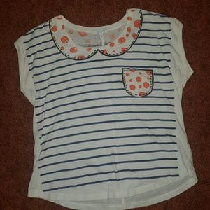 Peter Pan Collar Graphic Crop Tee