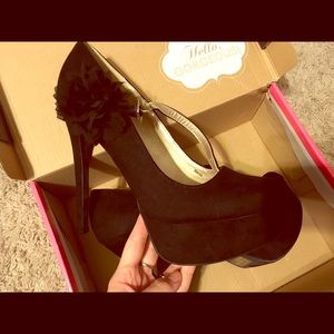 Tall strappy heels with flower detail