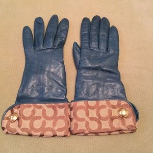 Teal color Coach Gloves