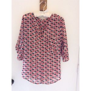 Elephant Patterned Tunic Top