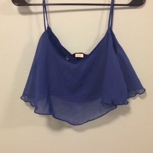 Blue Crop Blouse