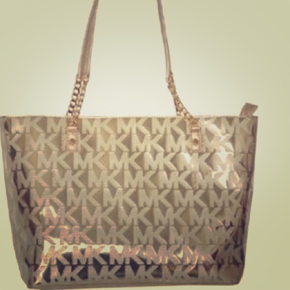 Michael Kors Authentic All Gold Tote (gold chain)