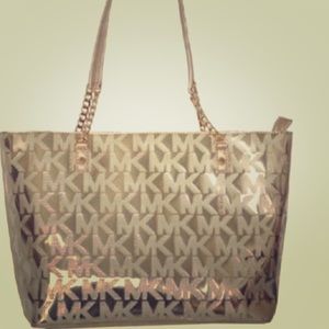 Michael Kors Authentic All Gold Tote (gold chain)