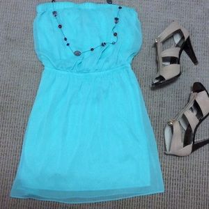 Strapless mint dress