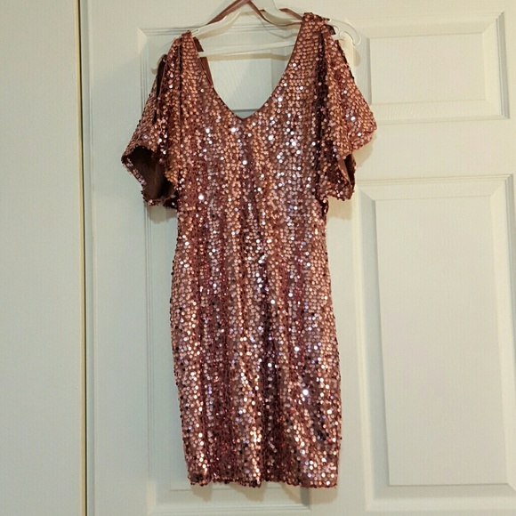 BEAUTIFUL  vintage Rose sequin dress
