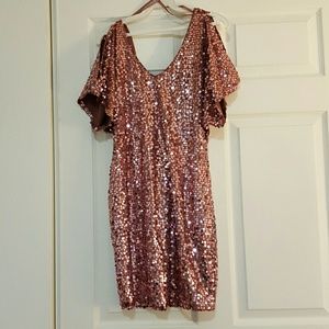 BEAUTIFUL  vintage Rose sequin dress