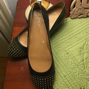 Talbots size 7 studded black ballet flats