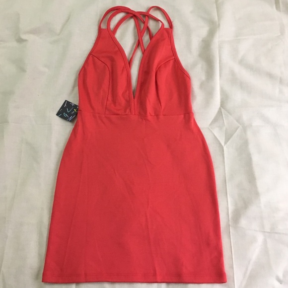 Coral NastyGal Mini Dress